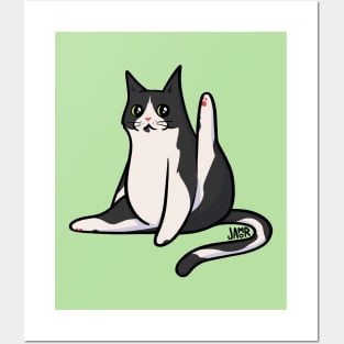 Cow Cat Leg Up Posters and Art